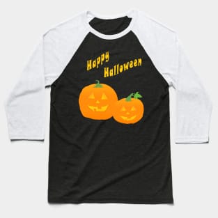 Halloween Jack-O-Lanterns or Jack-O’Lanterns smiling wishing Happy Halloween Baseball T-Shirt